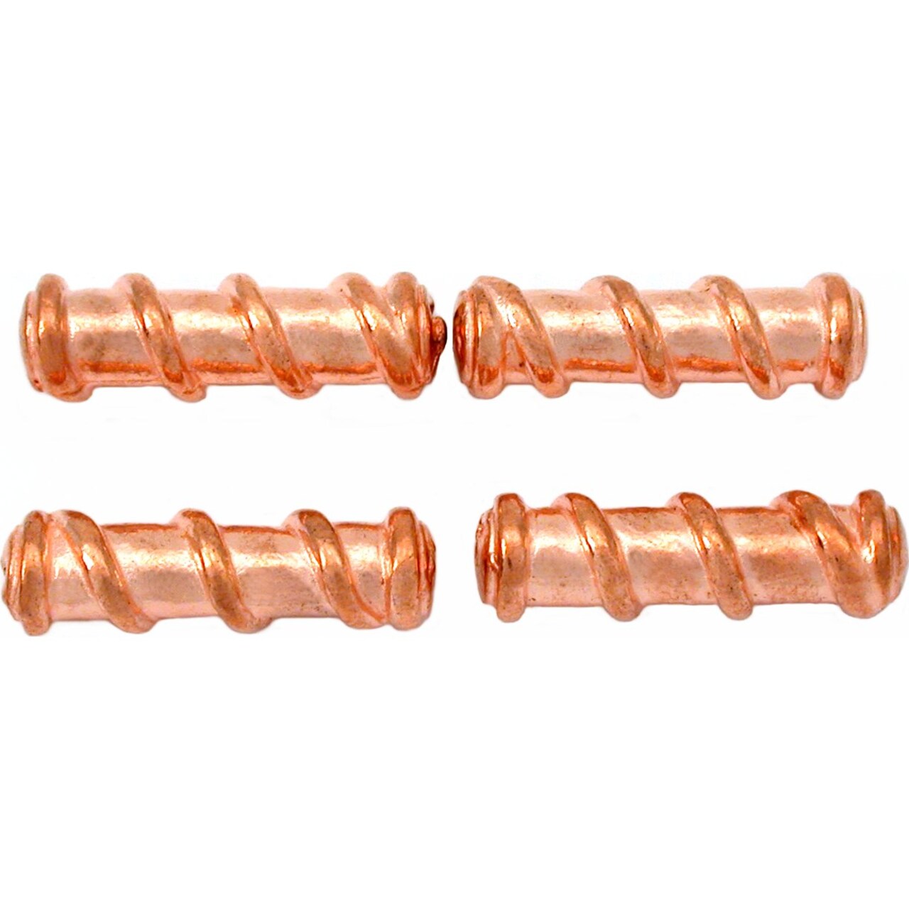 15g Bali Spiral Tube Bead Copper Plated 22.5mm Approx 4
